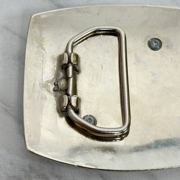 O Letter Initial Monogram Silver Tone Belt Buckle - Picture 6 of 8